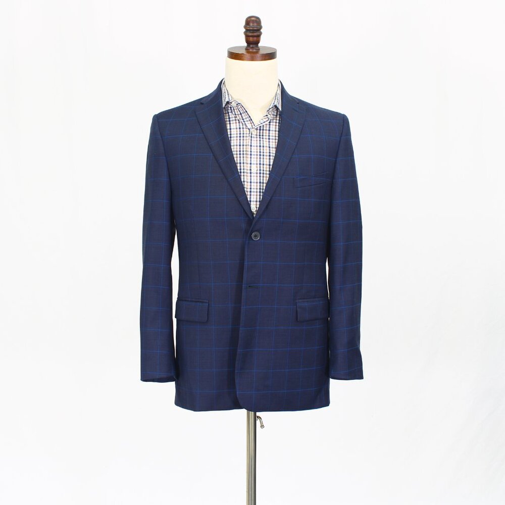 Michael Kors 38S Navy Blazer Sport Coat Jacket 2-Button Check Y315